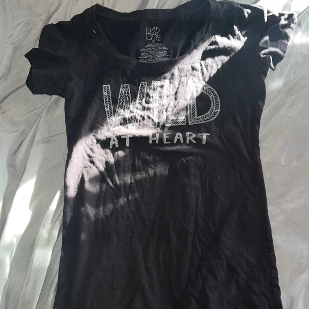 black shirt empcyre t-shirt low cut wild at heart